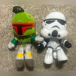 Mattel Star Wars Boba Fett Stormtrooper plush lot of 2